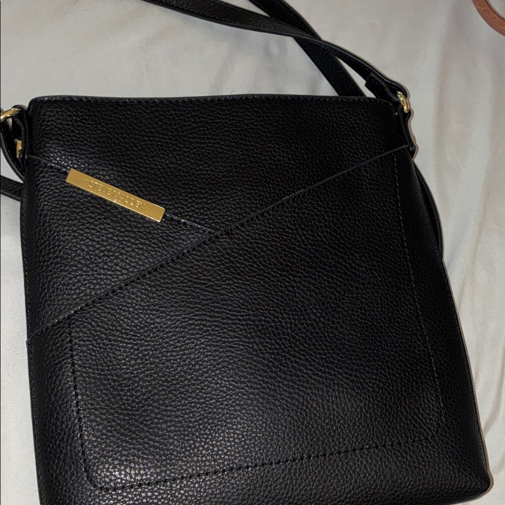 Steve Madden Black Crossbody Bag with Gold Accents